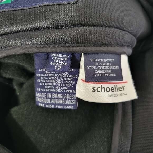 Eddie Bauer Ebtek Schoeller Black Stretch Snow Ski Stirrup Pants Size 12 - Picture 10 of 11